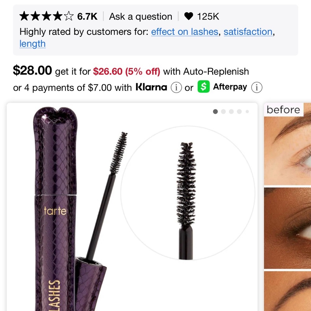 Tarts Lights, Camera, Splashes Waterproof Mascara
